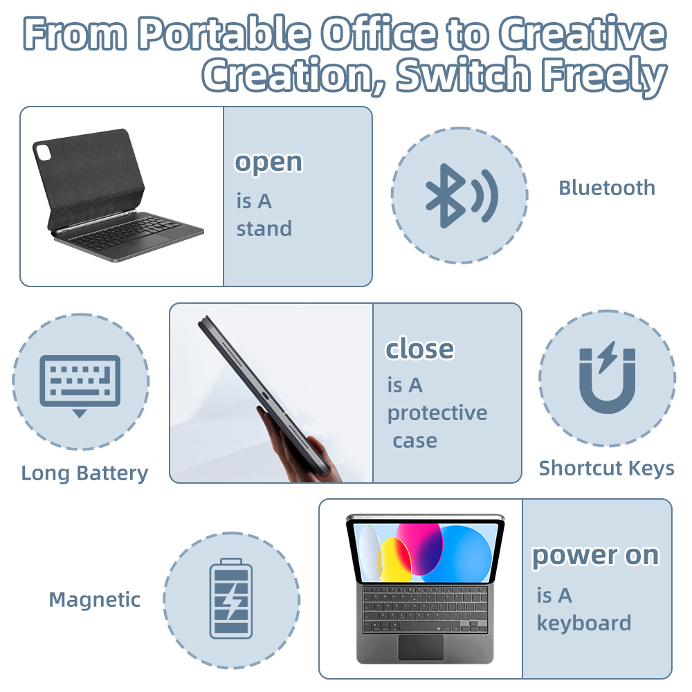 2026 Magic Keyboard with Bluet - Tablet Accessories Case recension och pris