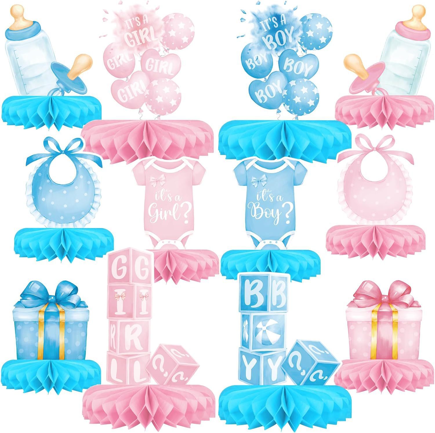 12PCS/Set Gender Reveal Honeyc - Tablet Accessories Kit recension och pris