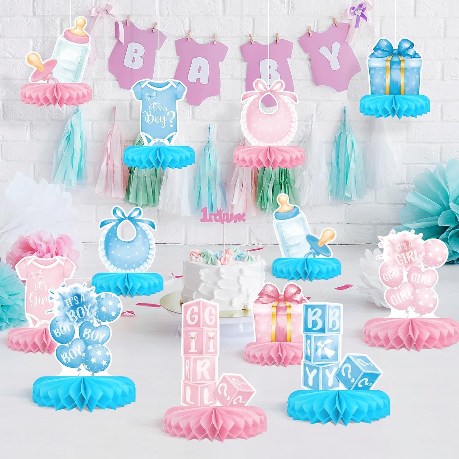 12PCS/Set Gender Reveal Honeyc - Tablet Accessories Kit recension och pris