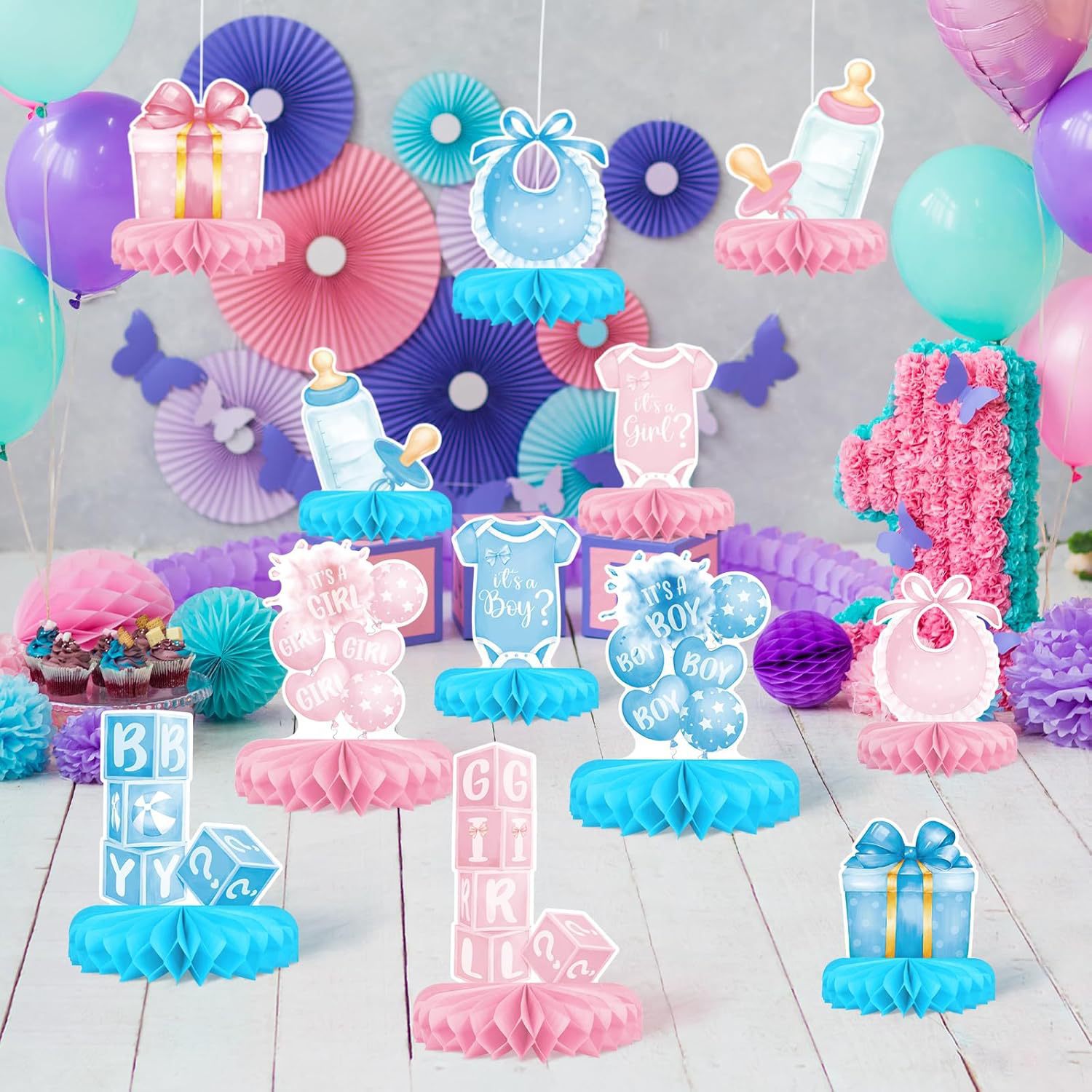 12PCS/Set Gender Reveal Honeyc - Tablet Accessories Kit recension och pris