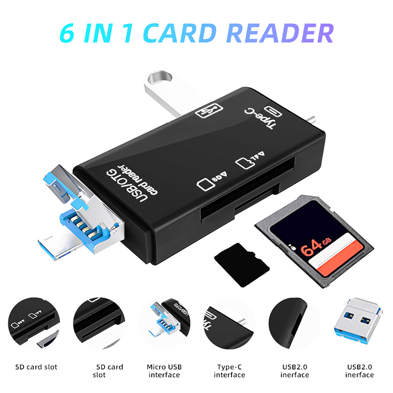 USB Type C Card Reader 6 in 1  - Tablet Reading Accessories recension och pris